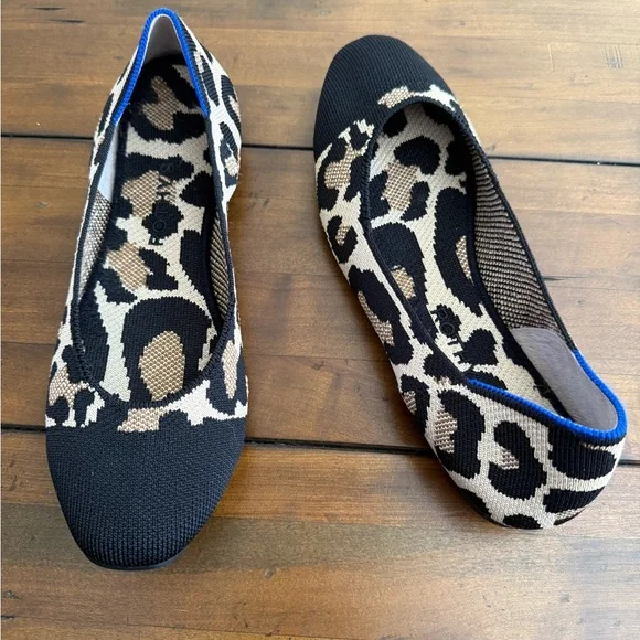 Rothy's Black and Tan Leopard Print Flats - Picture 4 of 6